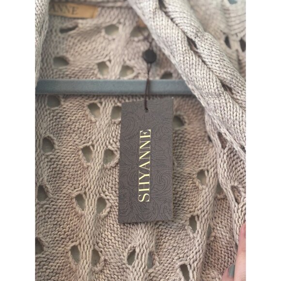 Shyanne Womens Solid Open Knit Duster Cardigan NWT Size M - Picture 6 of 11